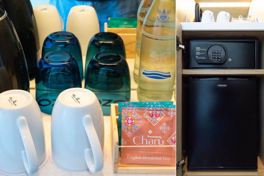オゾ ノース パタヤ（OZO North Pattaya）の客室に完備してある冷蔵庫や無料のコーヒー