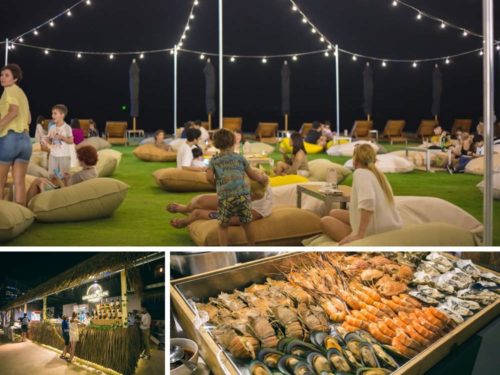 アナアナン リゾート アンド ヴィラズ パタヤ（Ana Anan Resort and Villas Pattaya）のプライベートビーチで食べる夕食